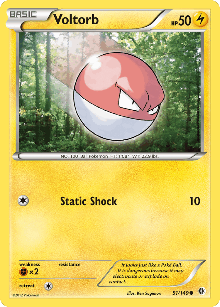 Voltorb #51 from Boundaries Crossed - Common - Illustrated by Ken Sugimori
