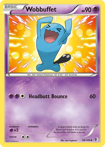 Wobbuffet #58 from Boundaries Crossed - Uncommon - Illustrated by Ken Sugimori