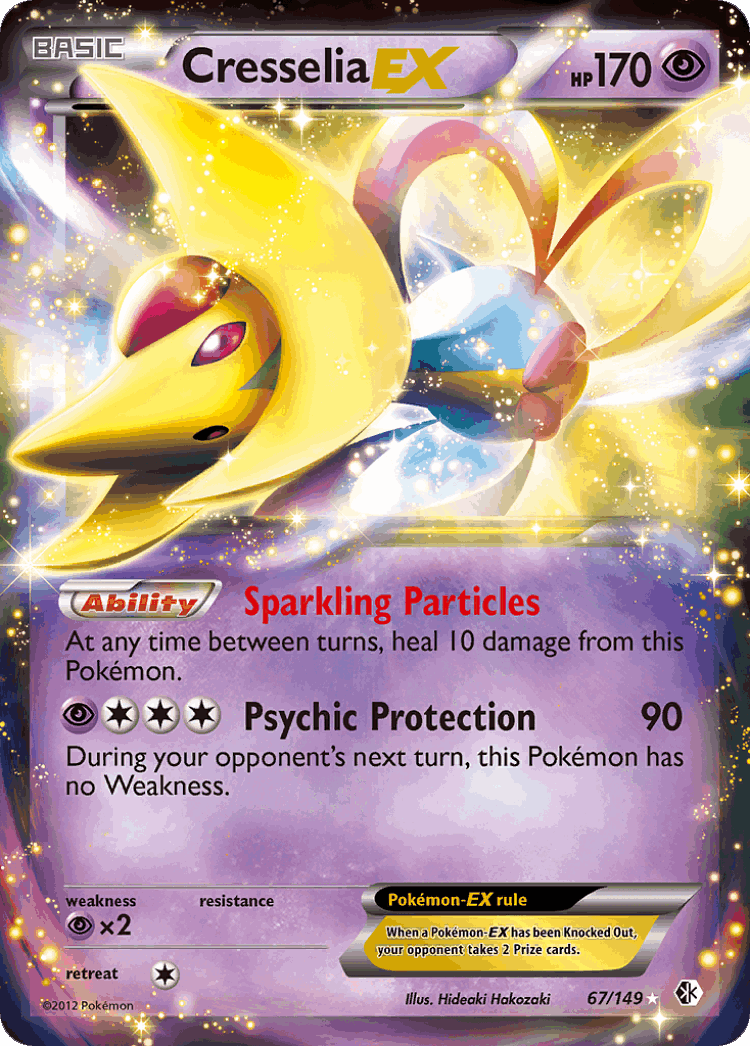 Cresselia-EX #67 from Boundaries Crossed - Rare Holo EX - Illustrated by Hideaki Hakozaki