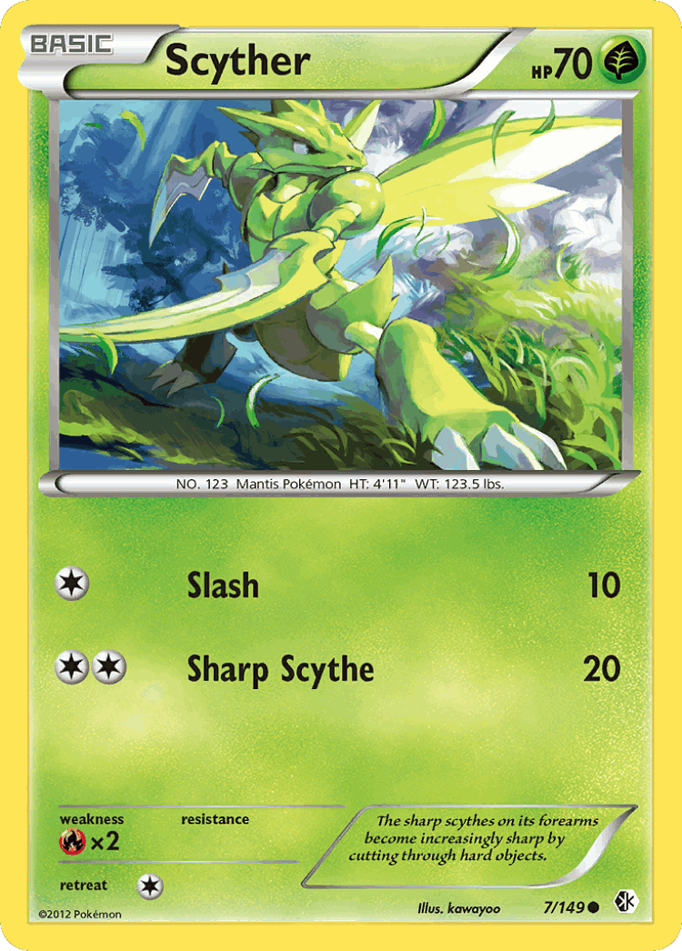 Scyther #7 from Boundaries Crossed - Common - Illustrated by kawayoo