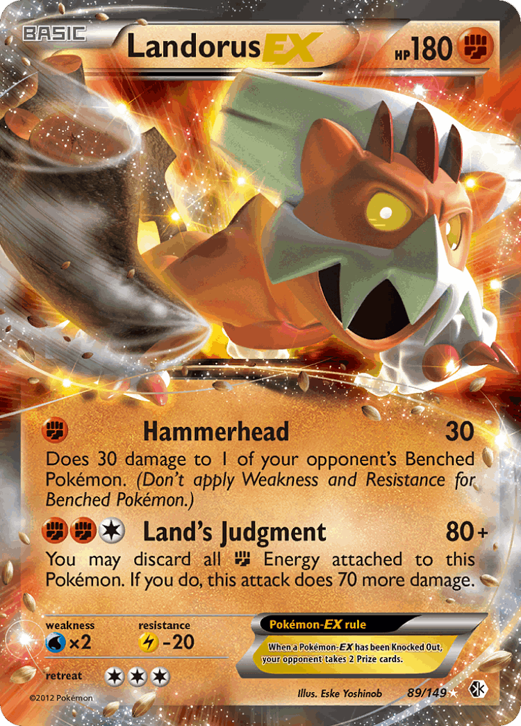 Landorus-EX #89 from Boundaries Crossed - Rare Holo EX - Illustrated by Eske Yoshinob