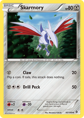 Skarmory #95 from Boundaries Crossed - Uncommon - Illustrated by Masakazu Fukuda