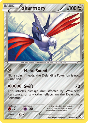 Skarmory #96 from Boundaries Crossed - Uncommon - Illustrated by Hajime Kusajima