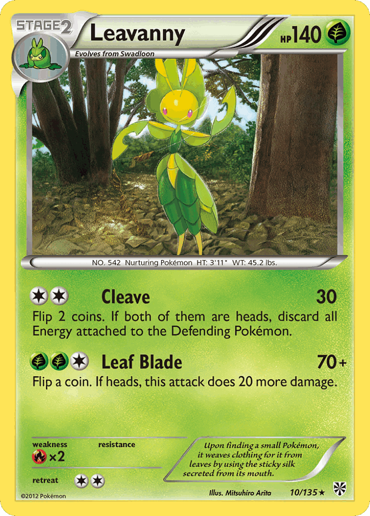 Leavanny #10 from Plasma Storm - Rare - Illustrated by Mitsuhiro Arita
