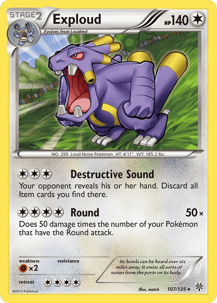 Exploud #107 from Plasma Storm - Rare - Illustrated by match