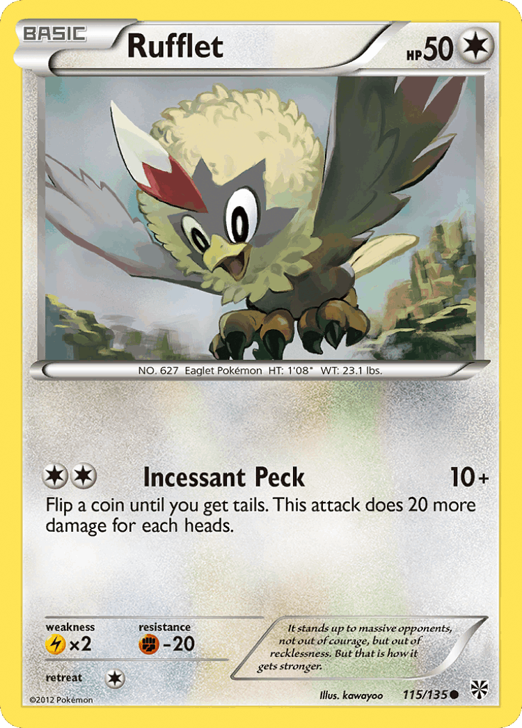 Rufflet #115 from Plasma Storm - Common - Illustrated by kawayoo