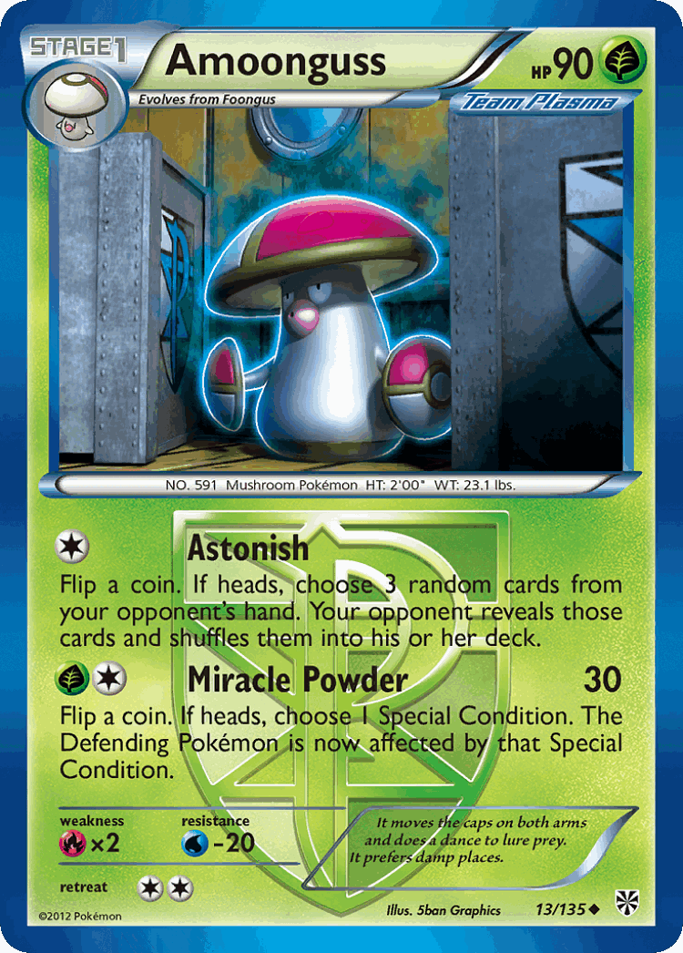 Amoonguss #13 from Plasma Storm - Uncommon - Illustrated by 5ban Graphics
