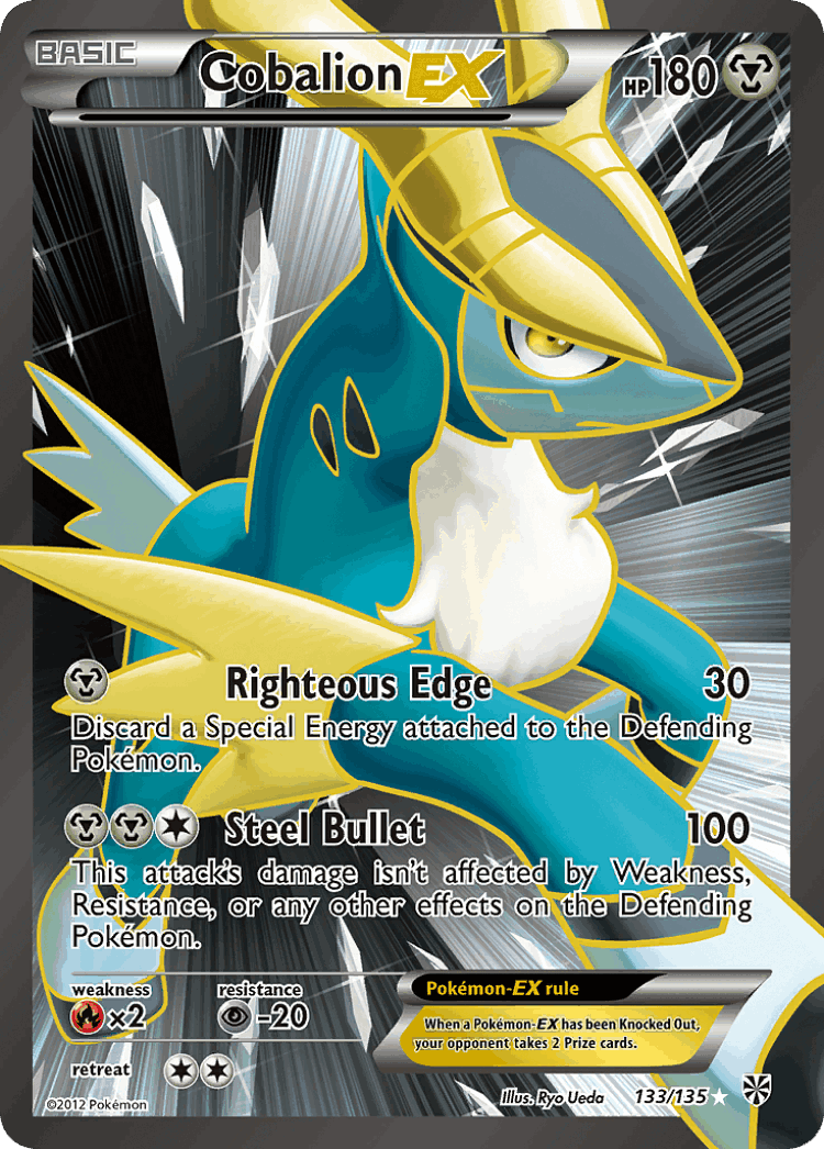 Cobalion-EX #133 from Plasma Storm - Rare Ultra - Illustrated by Ryo Ueda