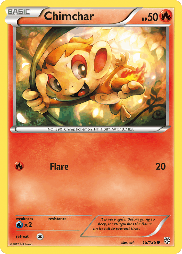 Chimchar #15 from Plasma Storm - Common - Illustrated by sui