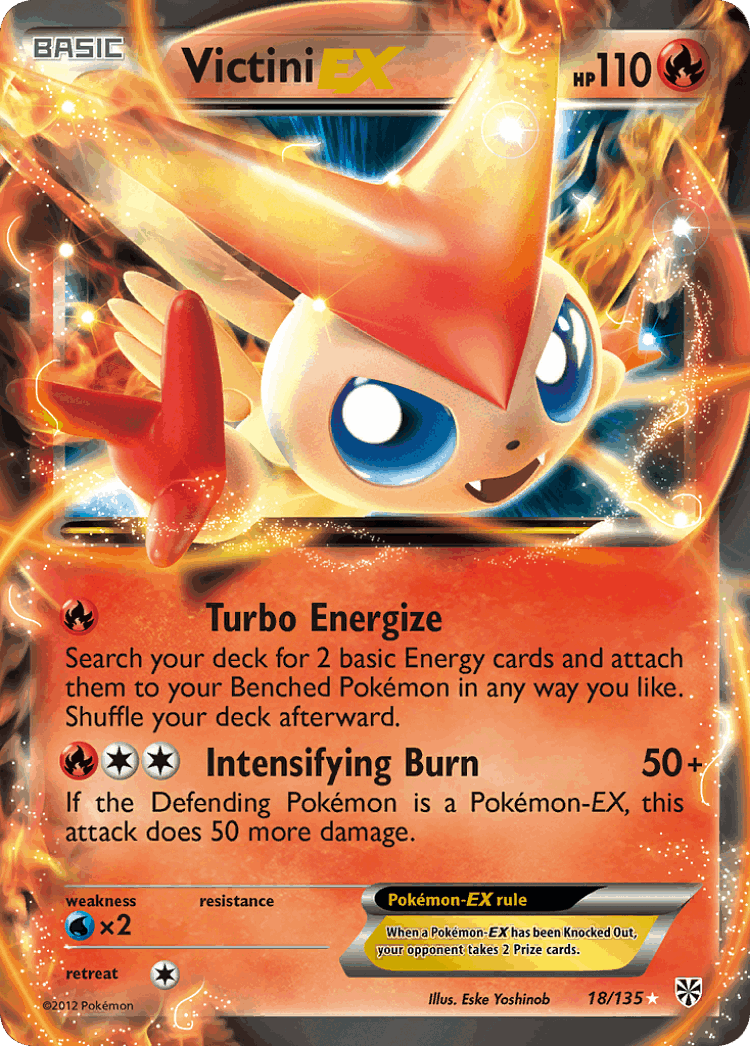 Victini-EX #18 from Plasma Storm - Rare Holo EX - Illustrated by Eske Yoshinob
