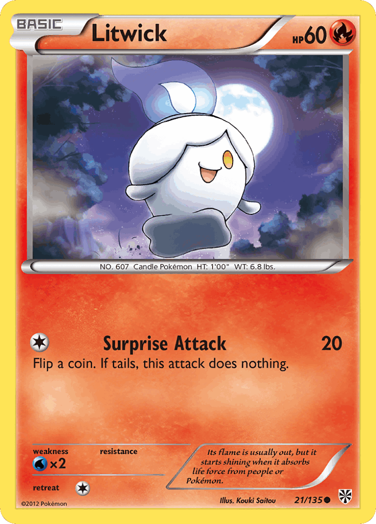 Litwick #21 from Plasma Storm - Common - Illustrated by Kouki Saitou