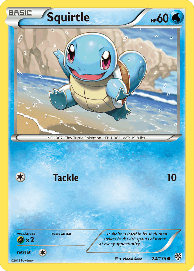 Squirtle #24 from Plasma Storm - Common - Illustrated by Naoki Saito