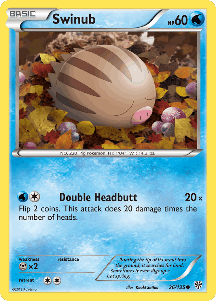 Swinub #26 from Plasma Storm - Common - Illustrated by Kouki Saitou