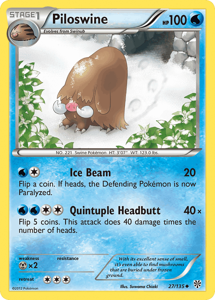Piloswine #27 from Plasma Storm - Uncommon - Illustrated by Suwama Chiaki