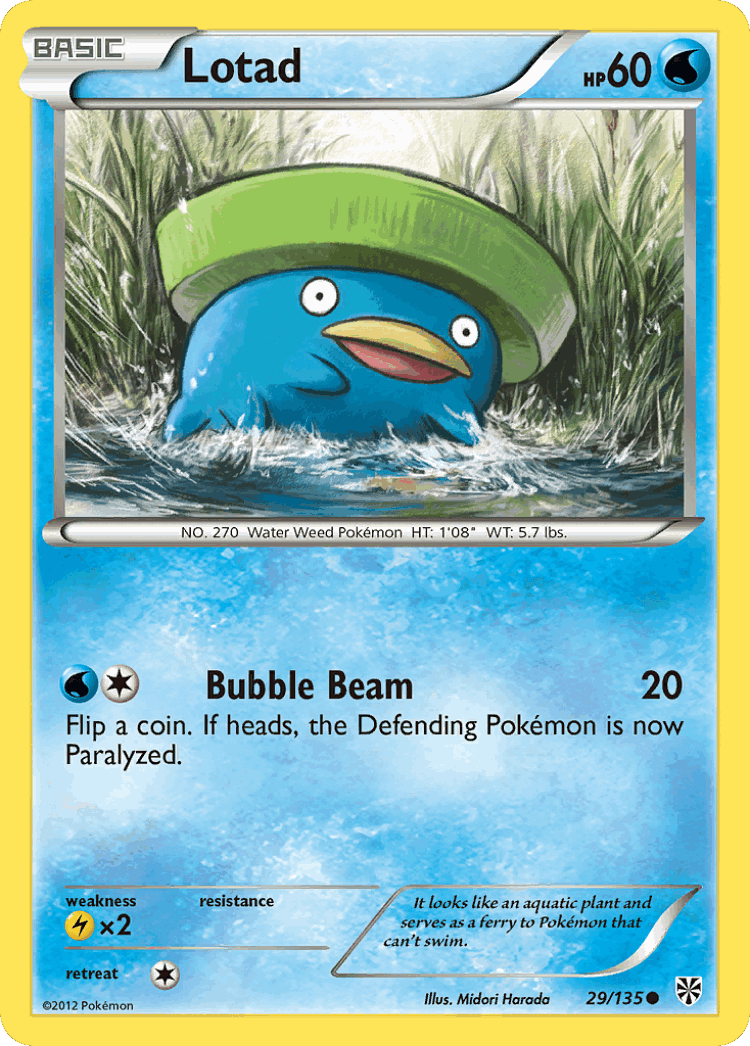 Lotad #29 from Plasma Storm - Common - Illustrated by Midori Harada
