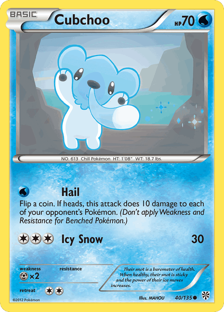 Cubchoo #40 from Plasma Storm - Common - Illustrated by MAHOU