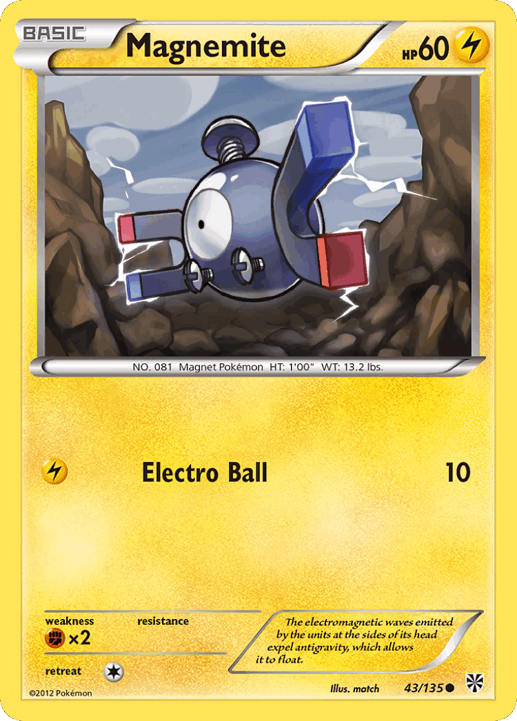 Magnemite #43 from Plasma Storm - Common - Illustrated by match