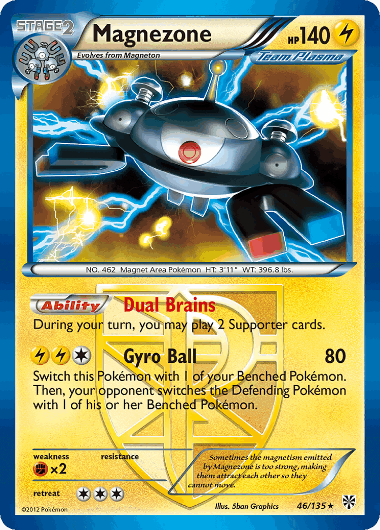 Magnezone #46 from Plasma Storm - Rare Holo - Illustrated by 5ban Graphics