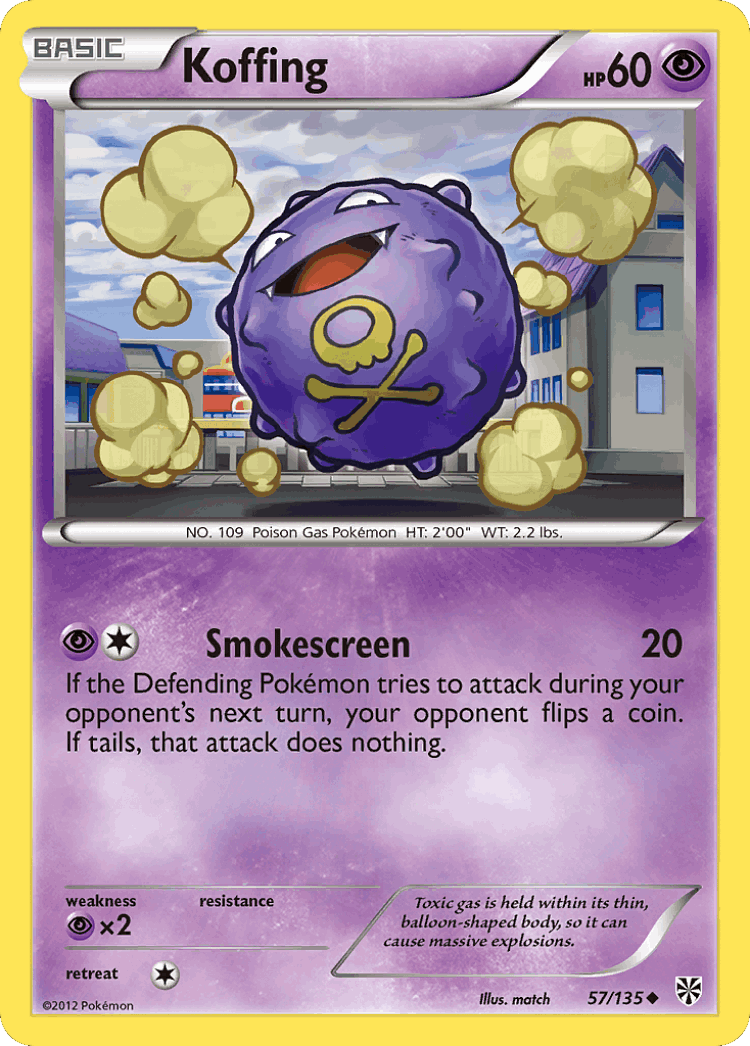 Koffing #57 from Plasma Storm - Uncommon - Illustrated by match