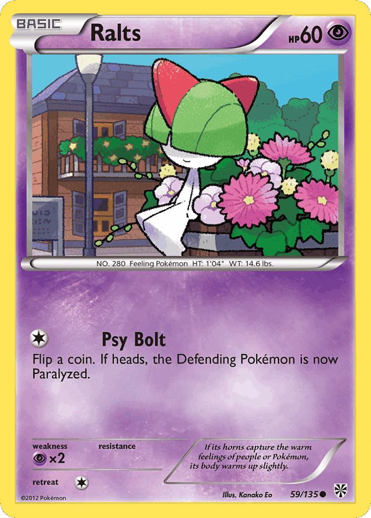 Ralts #59 from Plasma Storm - Common - Illustrated by Kanako Eo