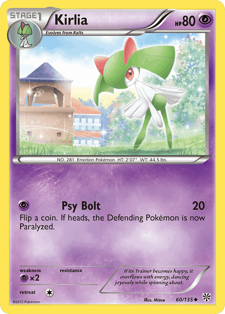 Kirlia #60 from Plasma Storm - Uncommon - Illustrated by Mizue