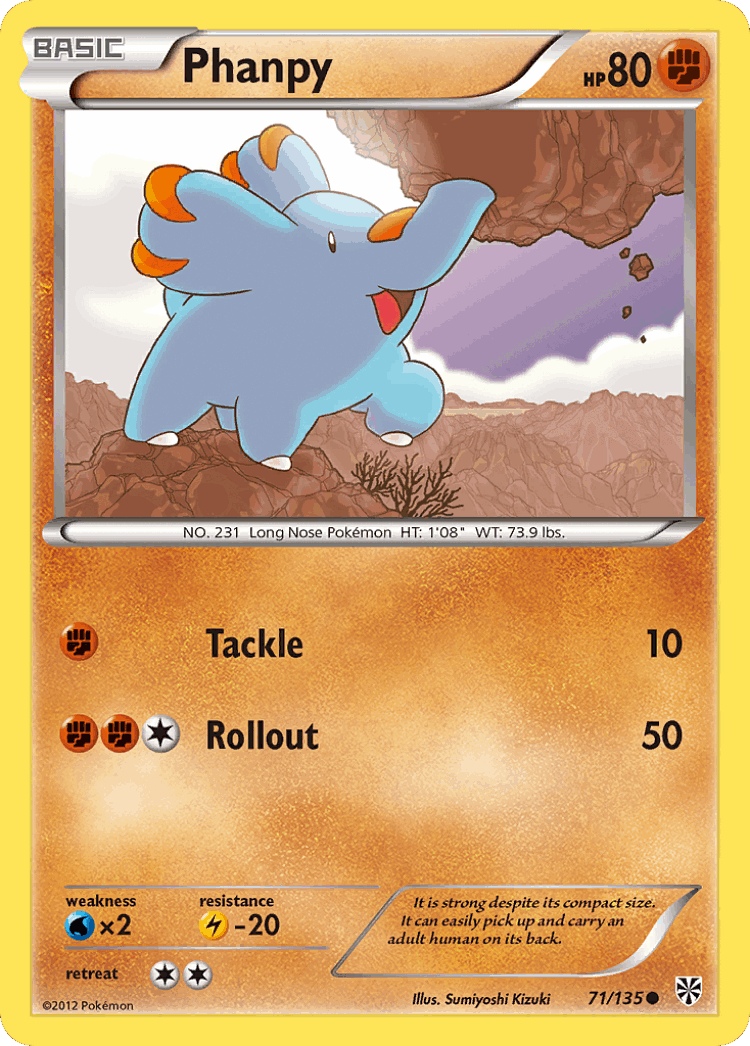 Phanpy #71 from Plasma Storm - Common - Illustrated by Sumiyoshi Kizuki