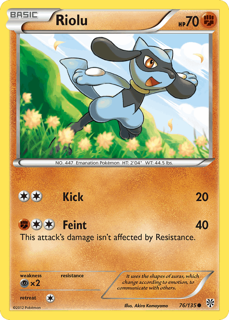 Riolu #76 from Plasma Storm - Common - Illustrated by Akira Komayama