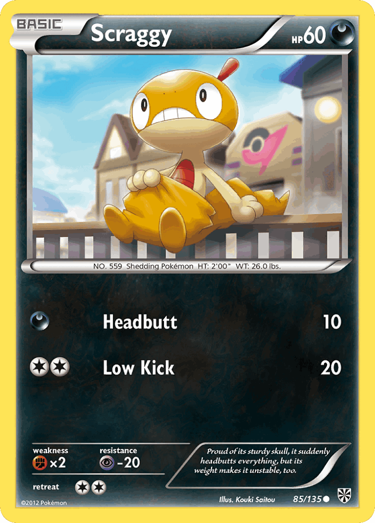 Scraggy #85 from Plasma Storm - Common - Illustrated by Kouki Saitou