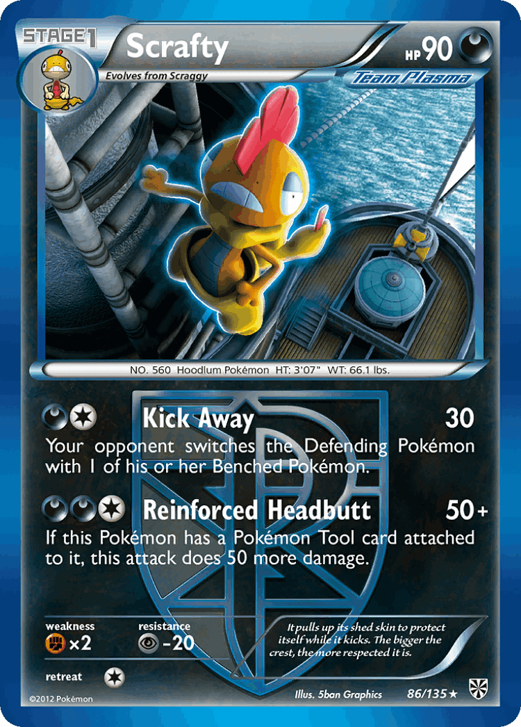 Scrafty #86 from Plasma Storm - Rare - Illustrated by 5ban Graphics