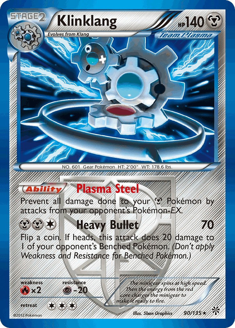 Klinklang #90 from Plasma Storm - Rare Holo - Illustrated by 5ban Graphics