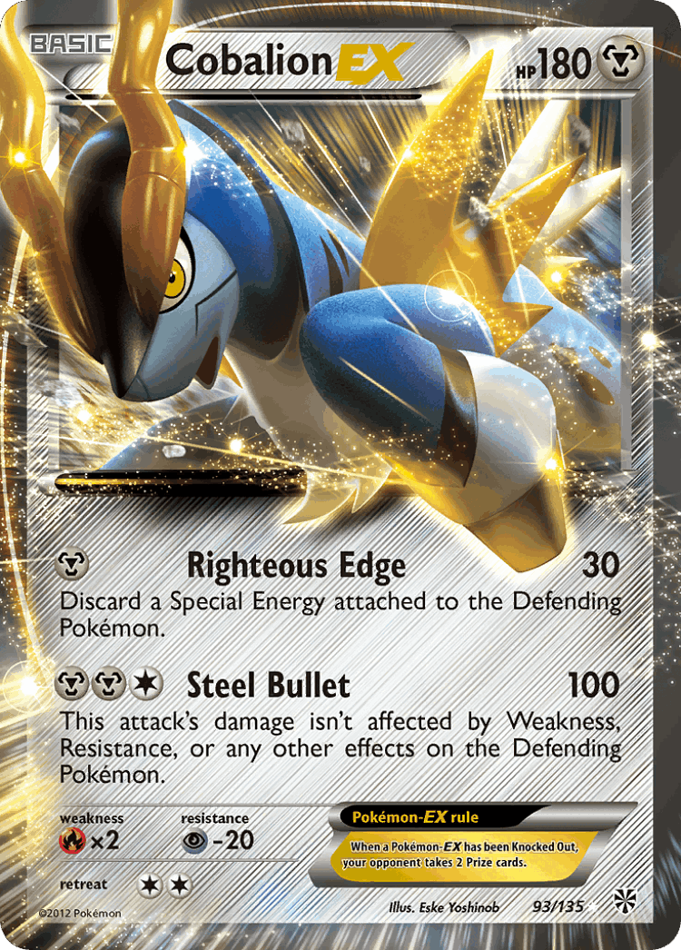 Cobalion-EX #93 from Plasma Storm - Rare Holo EX - Illustrated by Eske Yoshinob