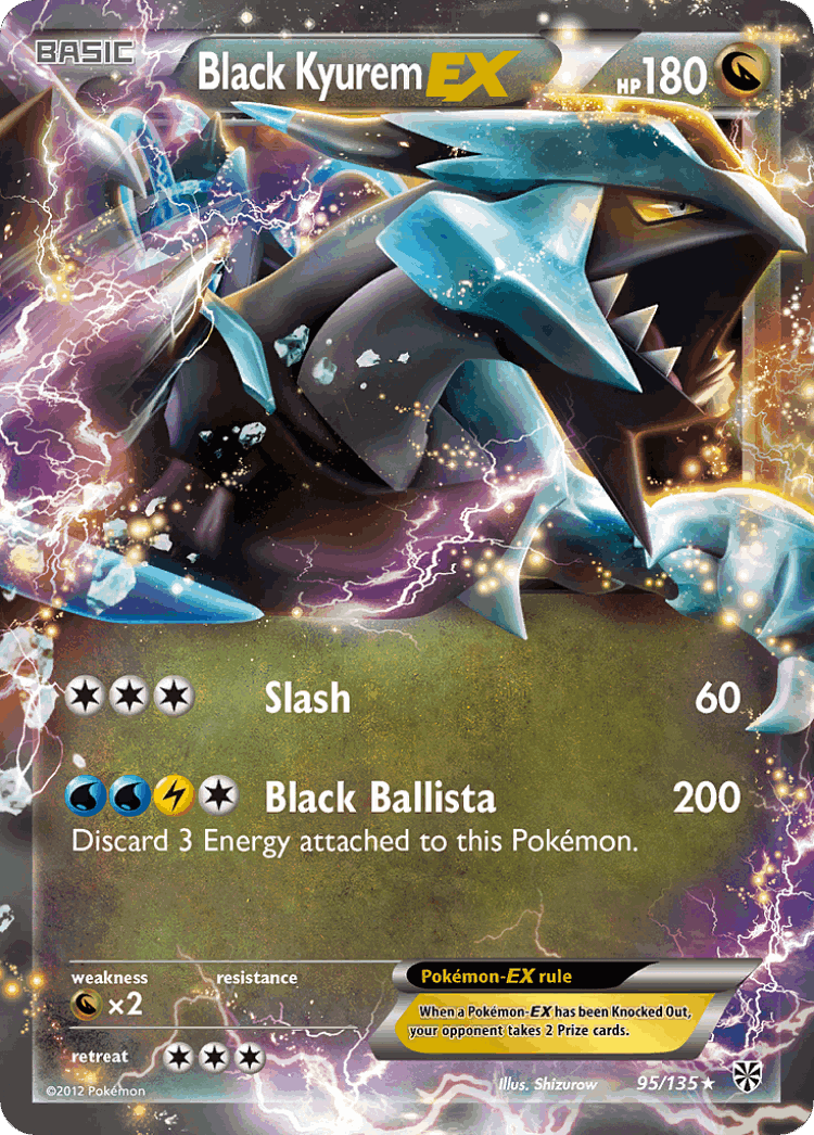 Black Kyurem-EX #95 from Plasma Storm - Rare Holo EX - Illustrated by Shizurow