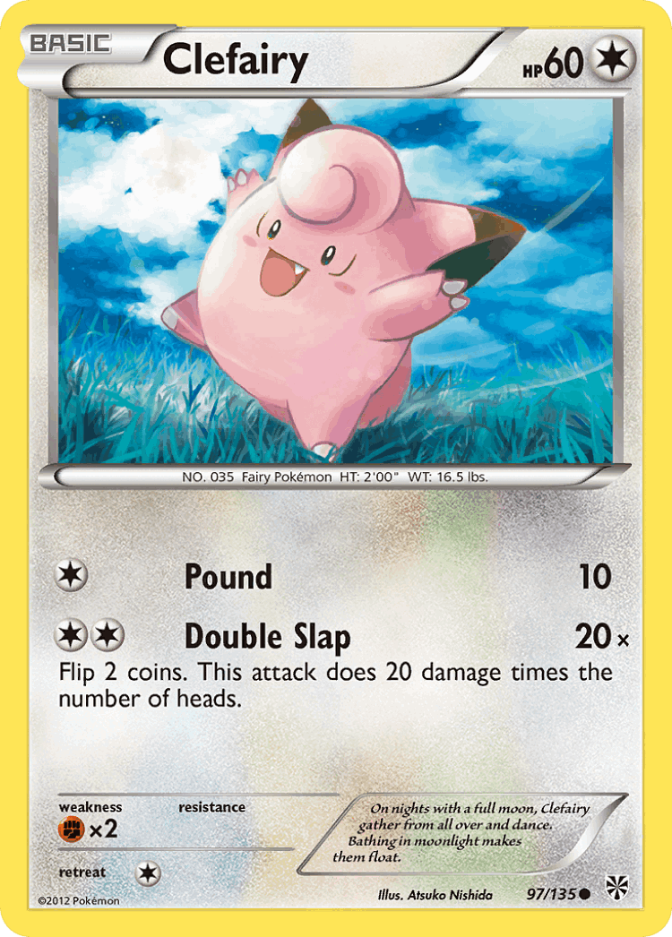 Clefairy #97 from Plasma Storm - Common - Illustrated by Atsuko Nishida