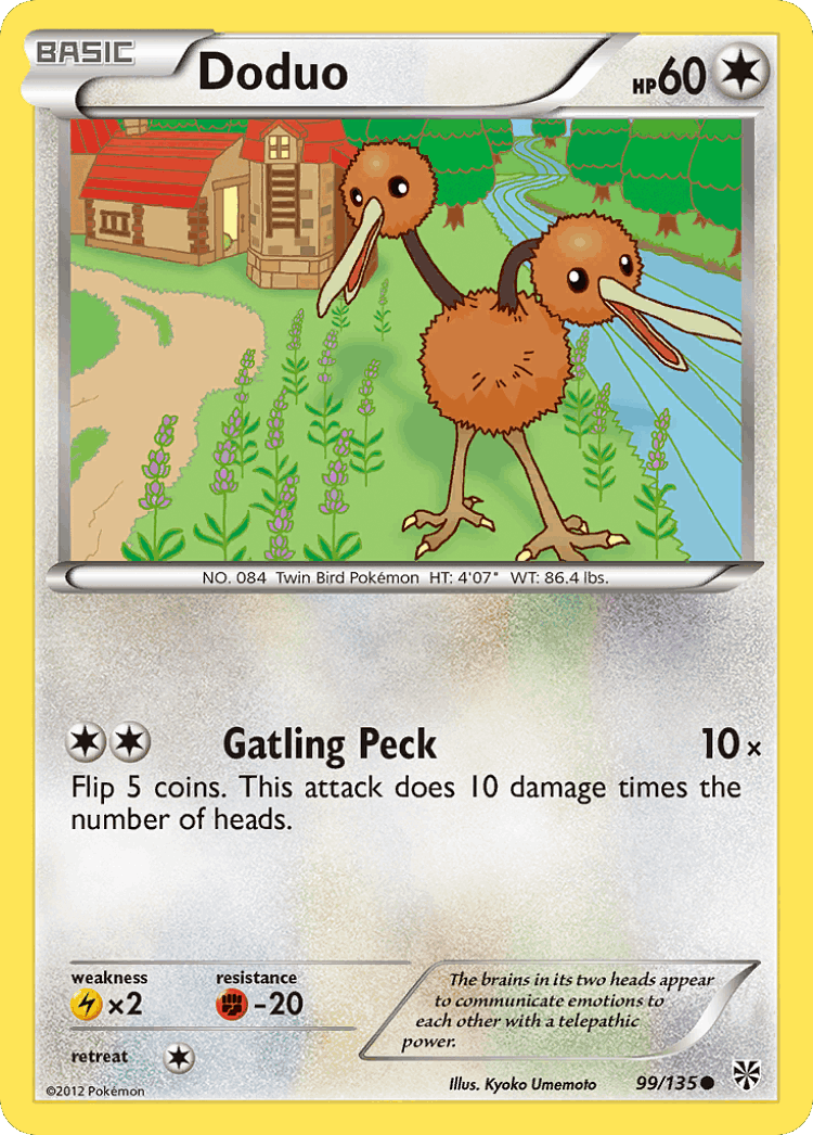 Doduo #99 from Plasma Storm - Common - Illustrated by Kyoko Umemoto