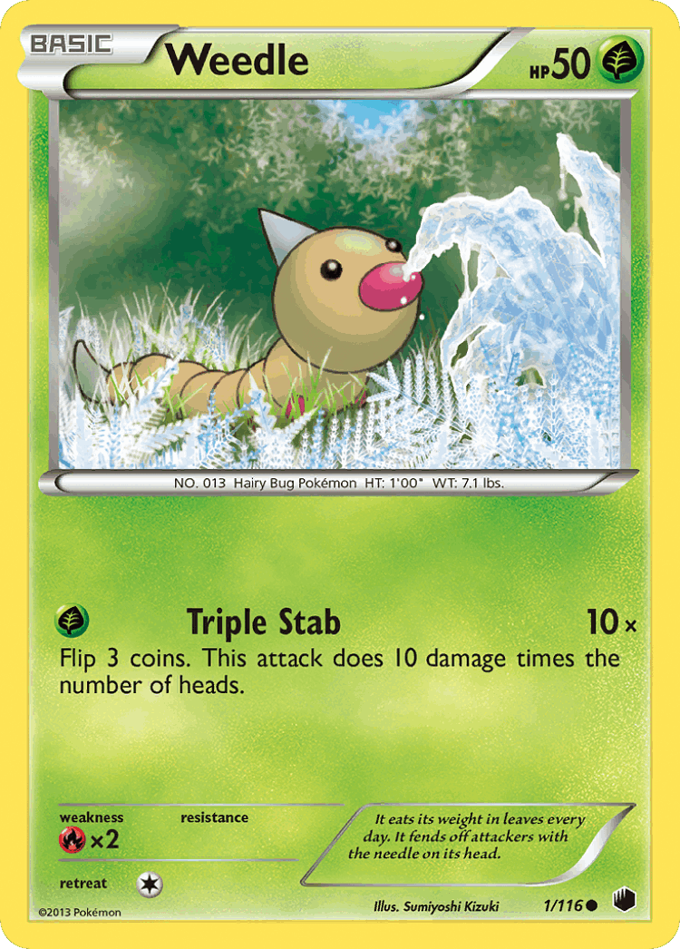 Weedle #1 from Plasma Freeze - Common - Illustrated by Sumiyoshi Kizuki