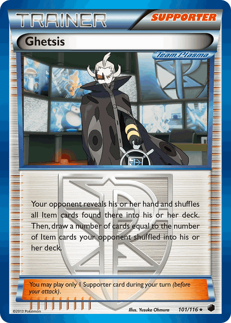 Ghetsis #101 from Plasma Freeze - Rare Holo - Illustrated by Yusuke Ohmura