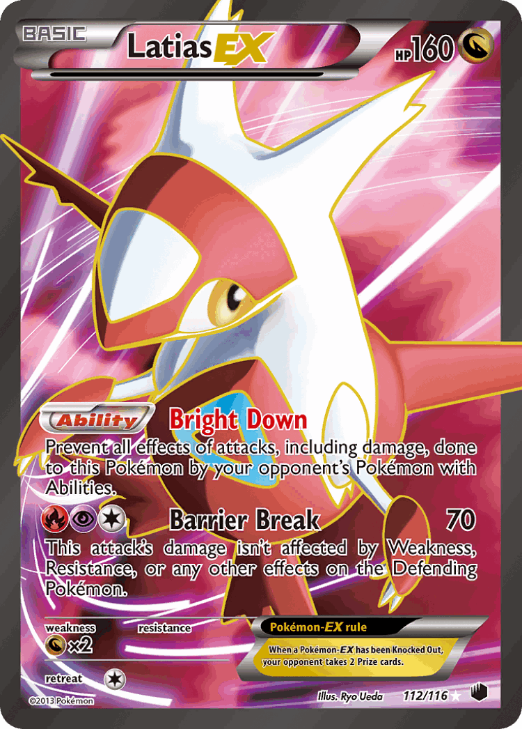Latias-EX #112 from Plasma Freeze - Rare Ultra - Illustrated by Ryo Ueda