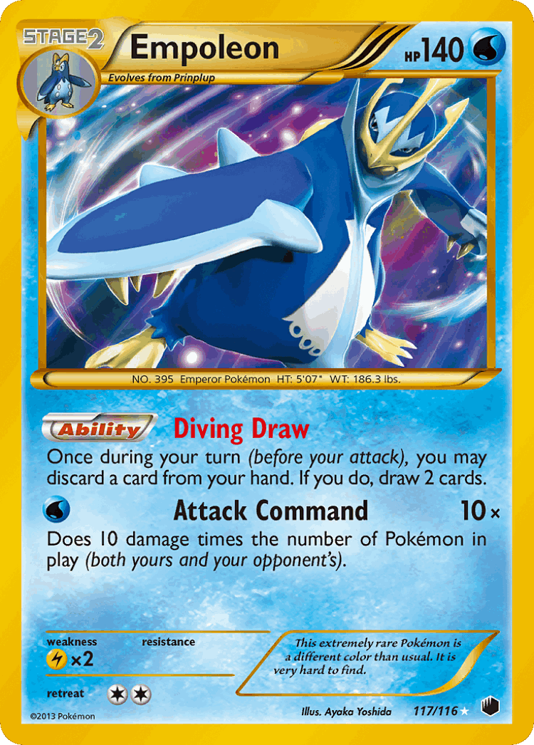 Empoleon #117 from Plasma Freeze - Rare Secret - Illustrated by Ayaka Yoshida