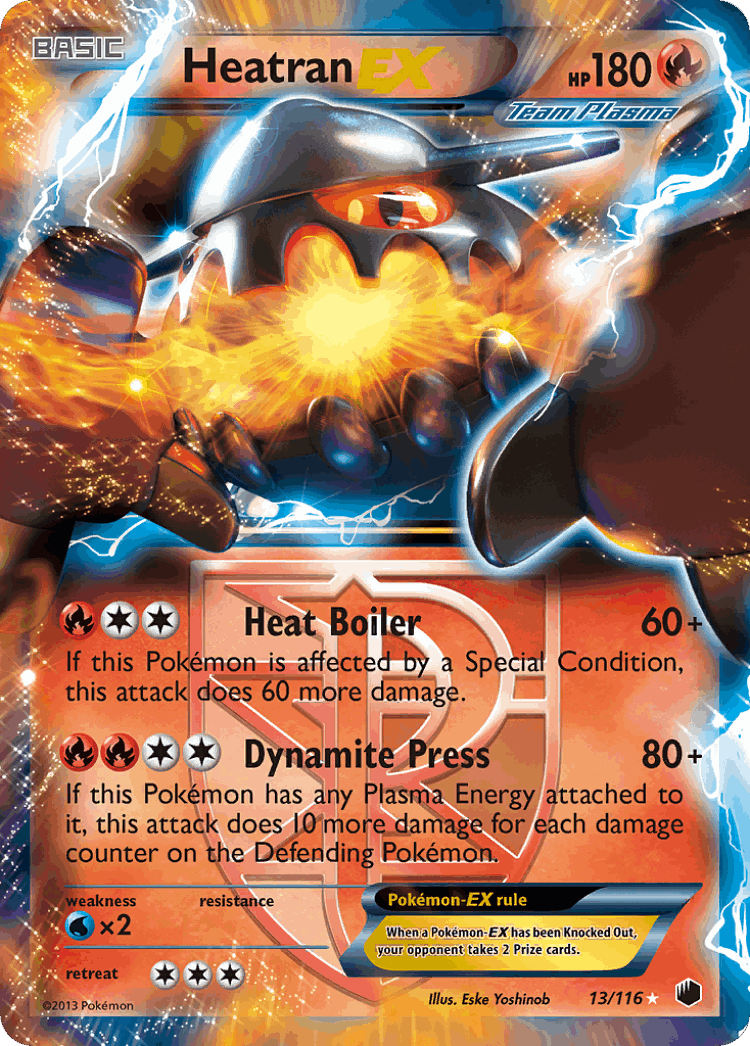 Heatran-EX #13 from Plasma Freeze - Rare Holo EX - Illustrated by Eske Yoshinob