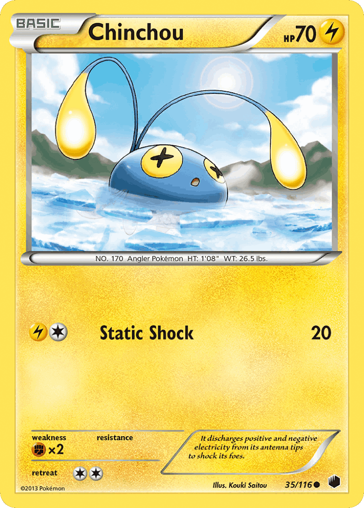 Chinchou #35 from Plasma Freeze - Common - Illustrated by Kouki Saitou