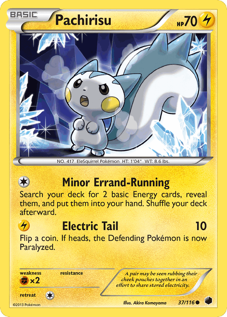 Pachirisu #37 from Plasma Freeze - Common - Illustrated by Akira Komayama