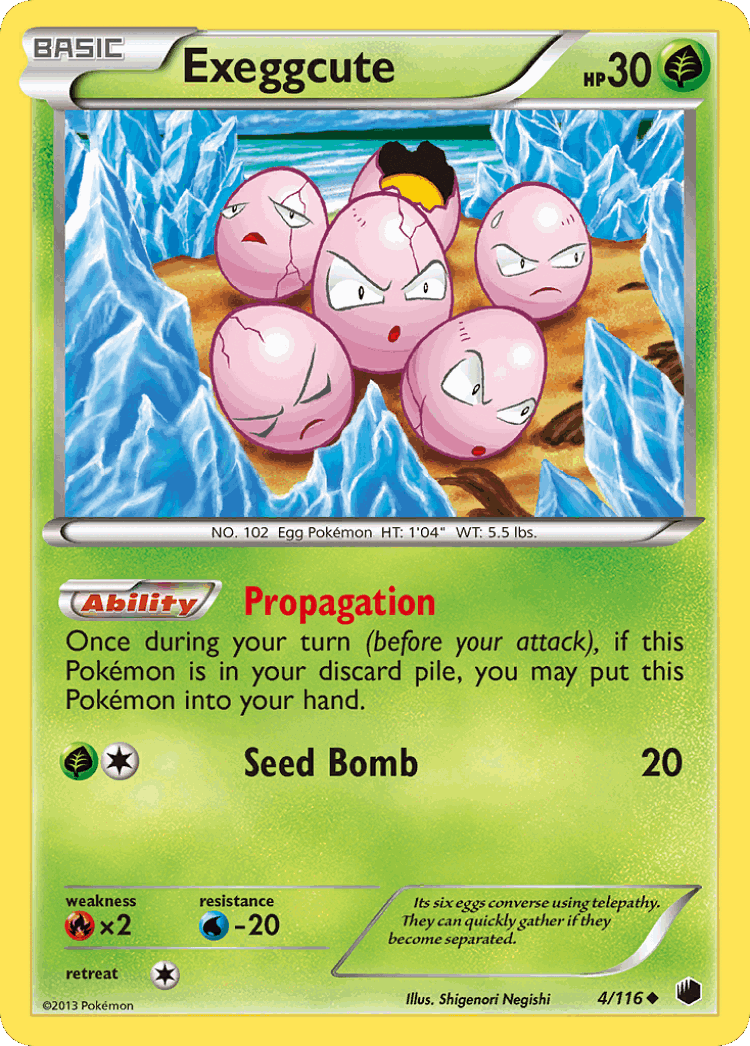 Exeggcute #4 from Plasma Freeze - Uncommon - Illustrated by Shigenori Negishi