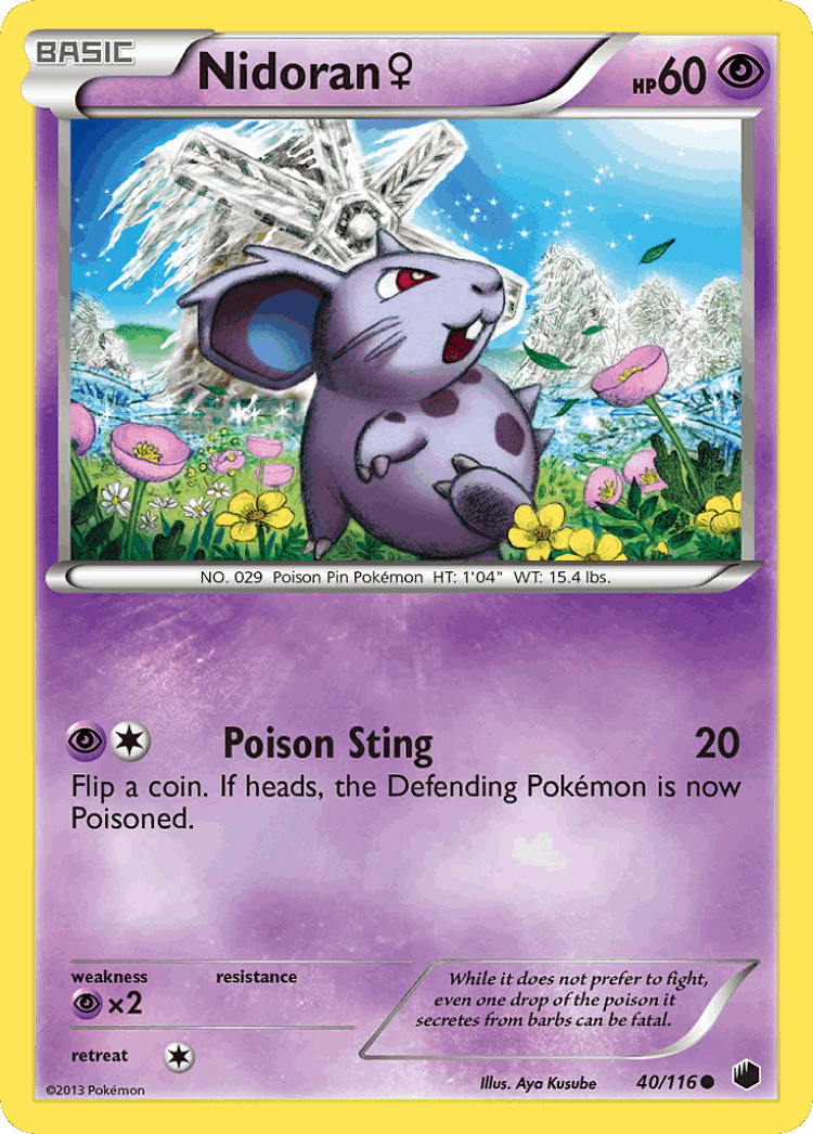 Nidoran ♀ #40 from Plasma Freeze - Common - Illustrated by Aya Kusube