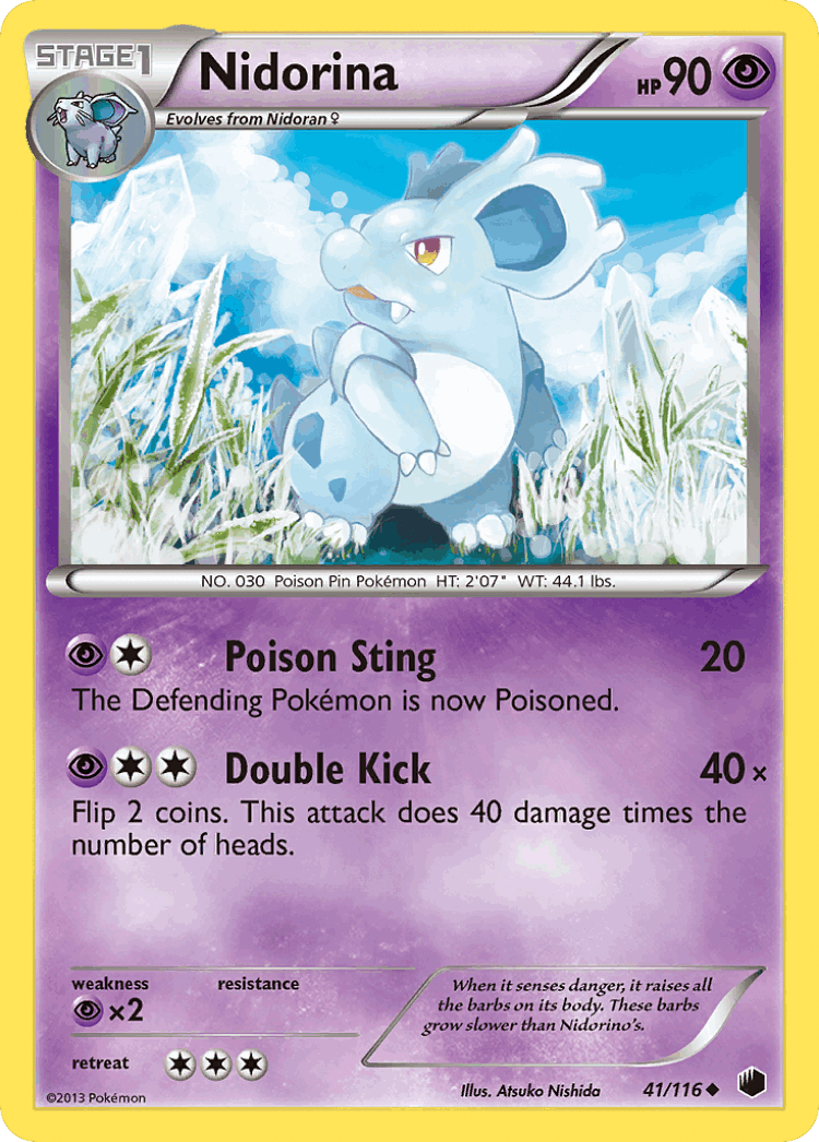 Nidorina #41 from Plasma Freeze - Uncommon - Illustrated by Atsuko Nishida