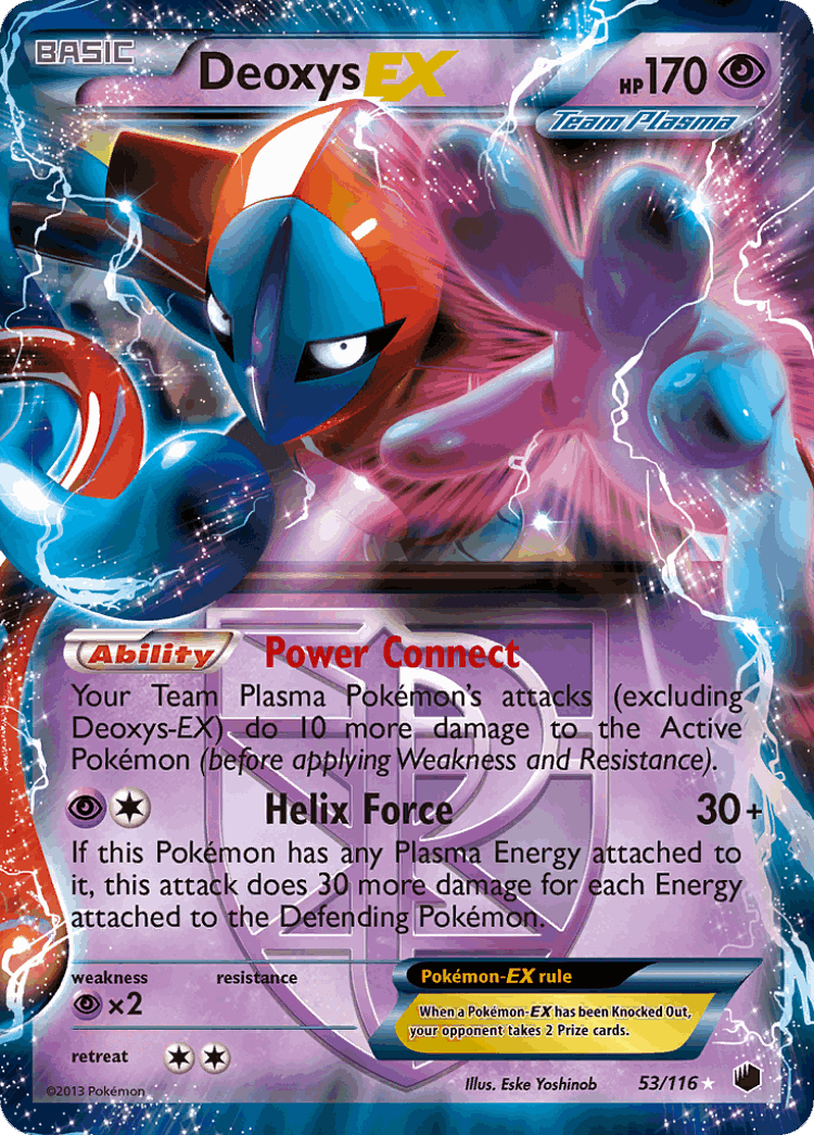 Deoxys-EX #53 from Plasma Freeze - Rare Holo EX - Illustrated by Eske Yoshinob