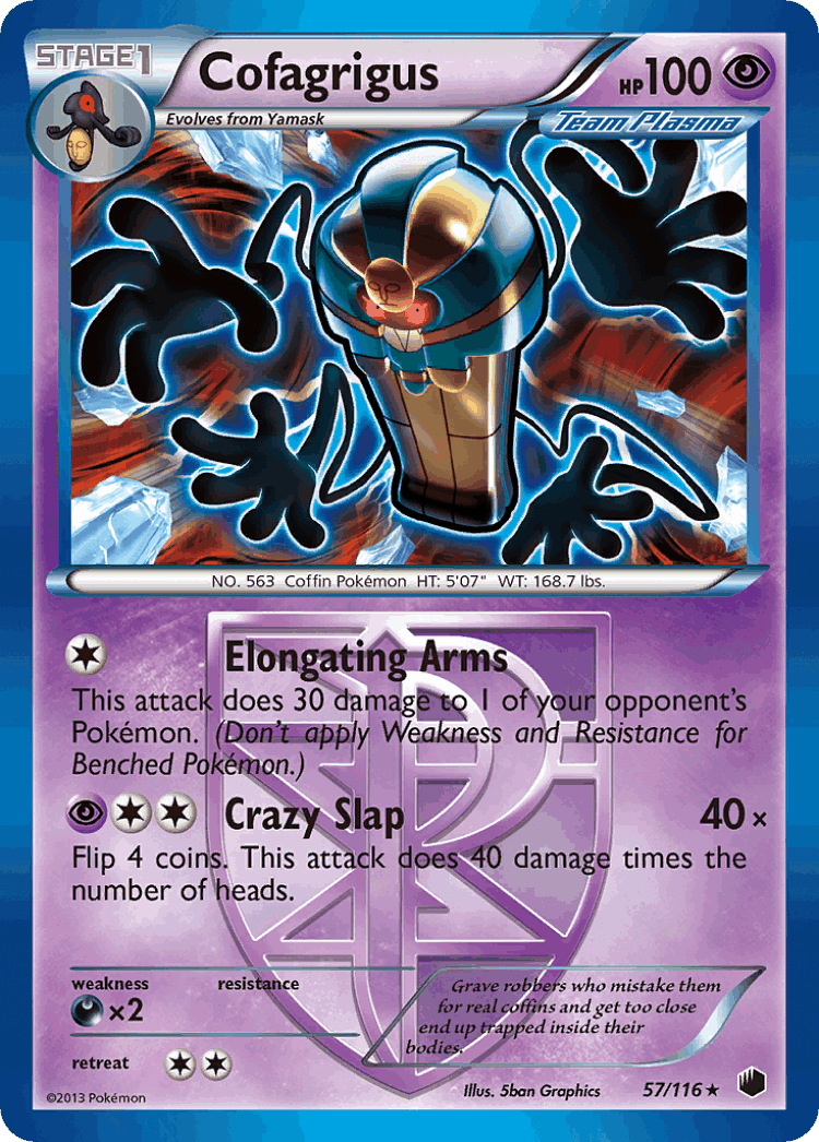 Cofagrigus #57 from Plasma Freeze - Rare - Illustrated by 5ban Graphics