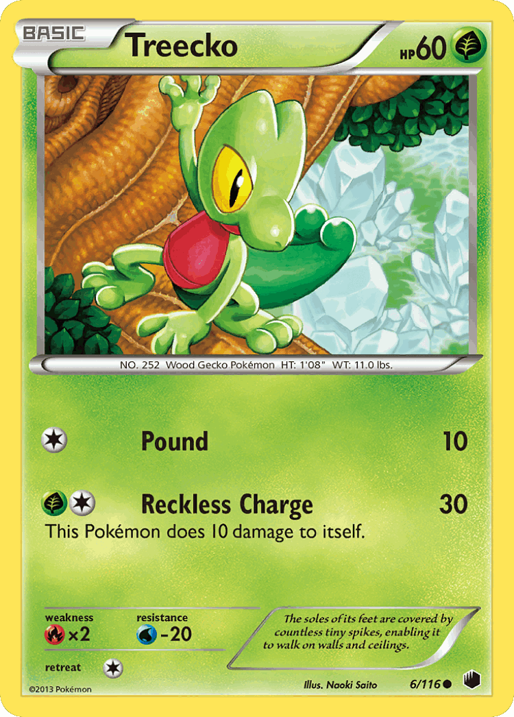 Treecko #6 from Plasma Freeze - Common - Illustrated by Naoki Saito
