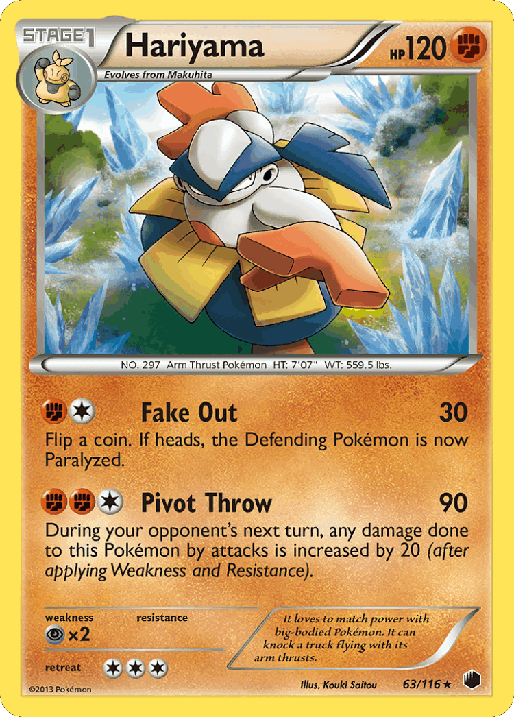 Hariyama #63 from Plasma Freeze - Rare - Illustrated by Kouki Saitou