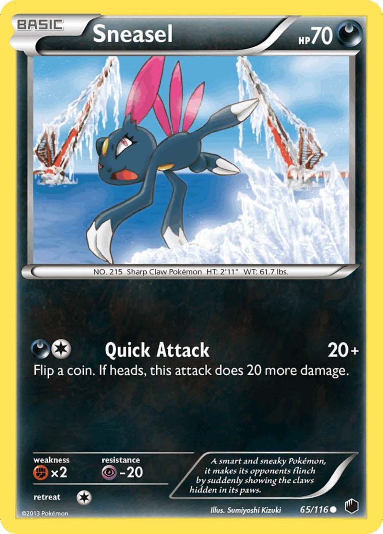 Sneasel #65 from Plasma Freeze - Common - Illustrated by Sumiyoshi Kizuki