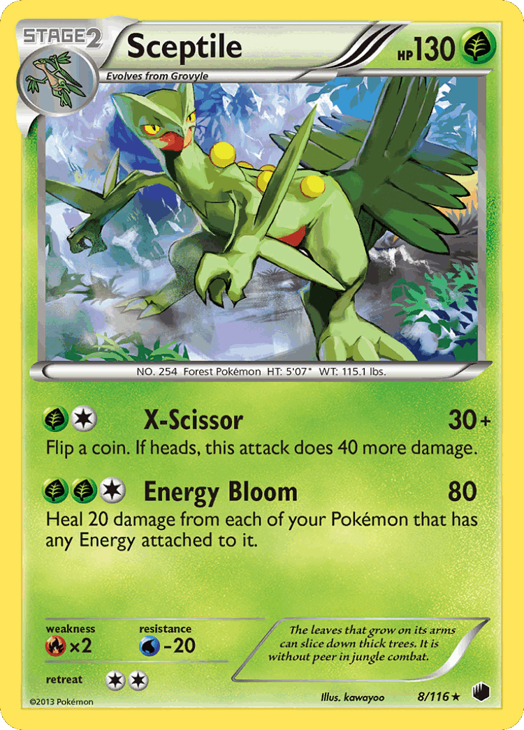 Sceptile #8 from Plasma Freeze - Rare Holo - Illustrated by kawayoo